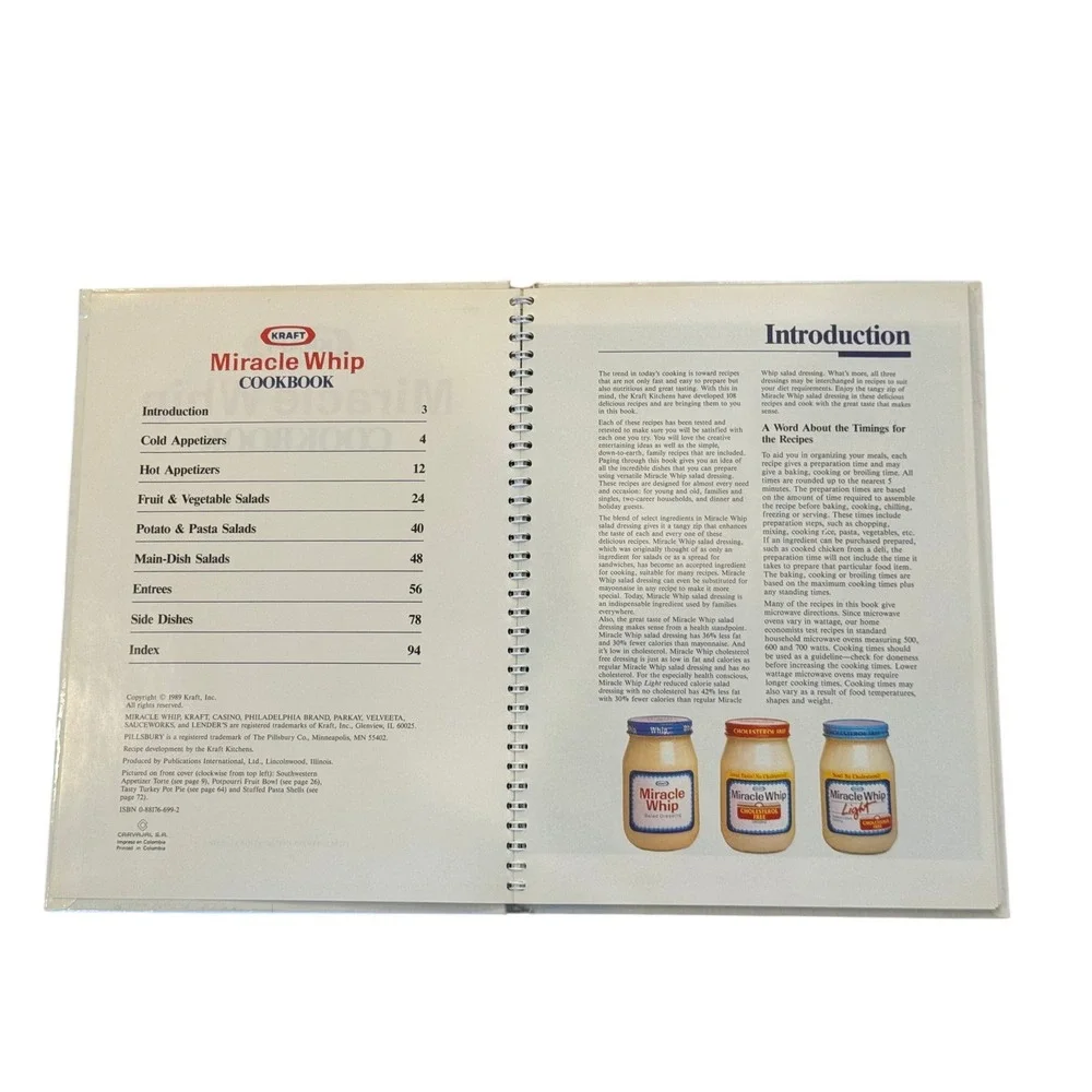 Vintage 1989 Kraft Miracle Whip Cookbook Spiral Hardcover 108 Recipes Retro